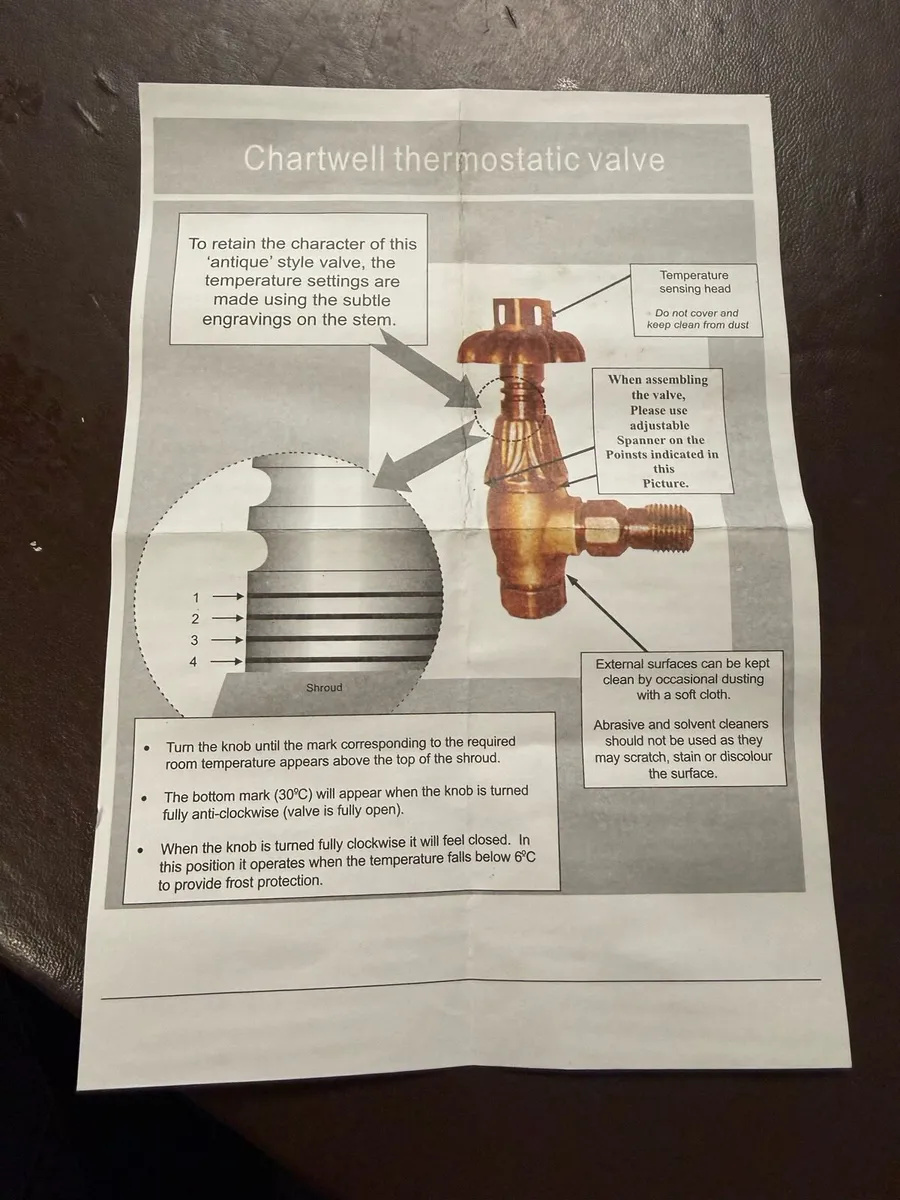 Nickel plated Brass Thermostatic Radiator  valves. - Image 4