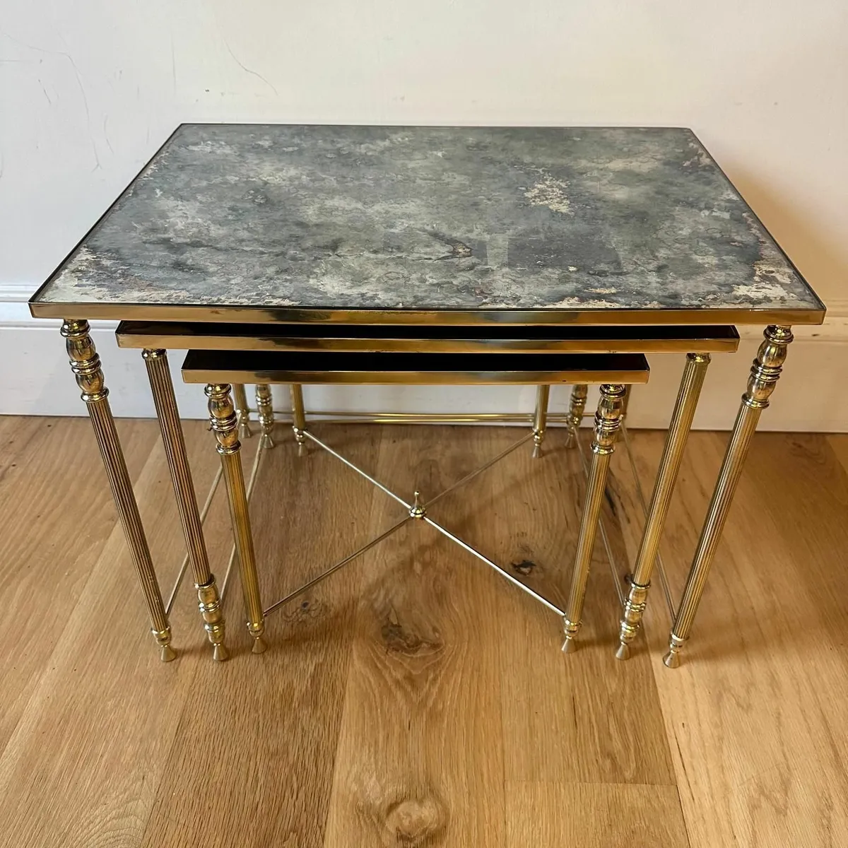 Vintage Brass Nest of Tables - Image 2
