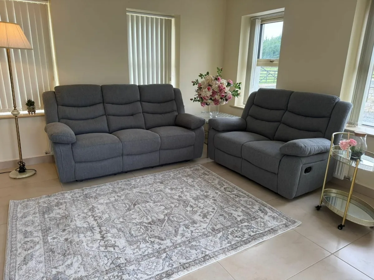 Grey fabric sofa - Image 1