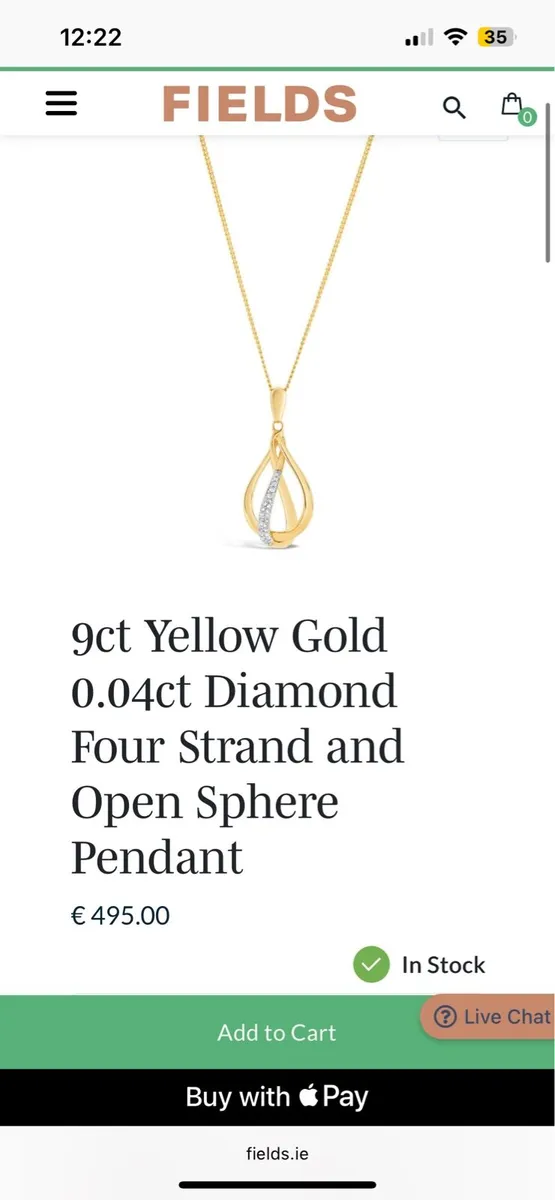 9ct yellow gold pendant necklace - Image 1