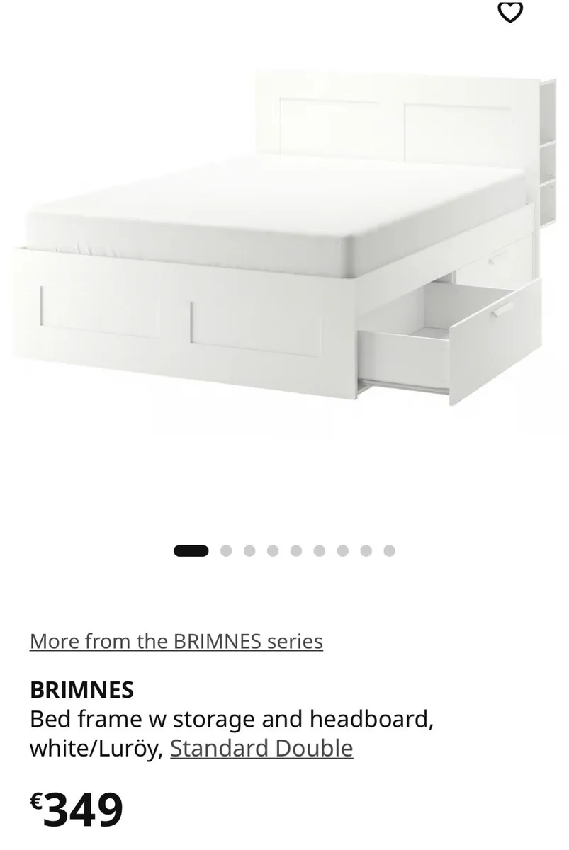 IKEA double storage bed, drawers & headboard - Image 2