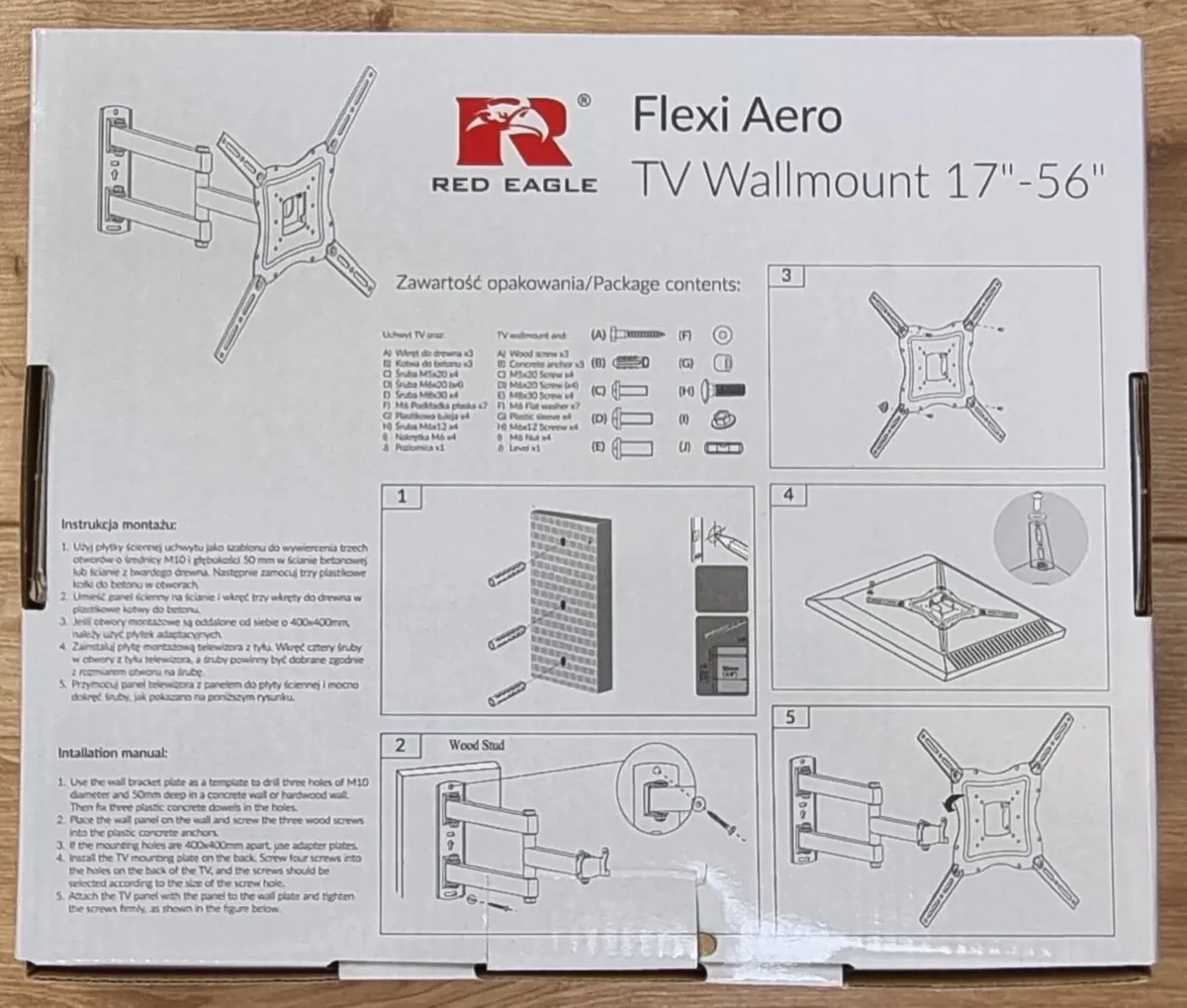 TV Wall Mount Bracket Swivel Full Motion 17-55" - Image 2