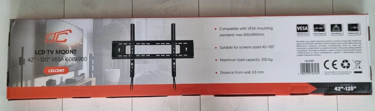 Tv Wall Mount Bracket Flat Slim Fixed 42" - 120" - Image 1