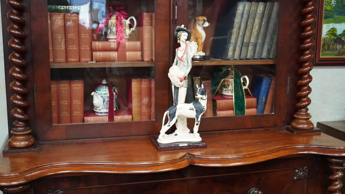 Giuseppe Armani Florence Lady with Great Dane Figu - Image 1