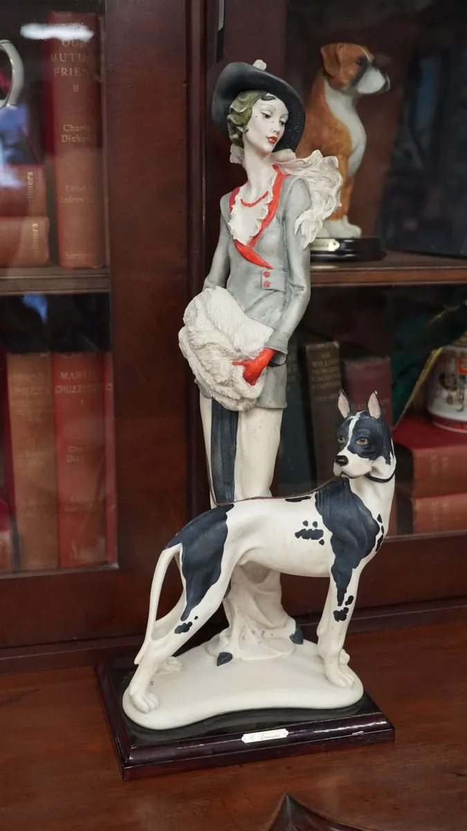 Giuseppe Armani Florence Lady with Great Dane Figu - Image 2