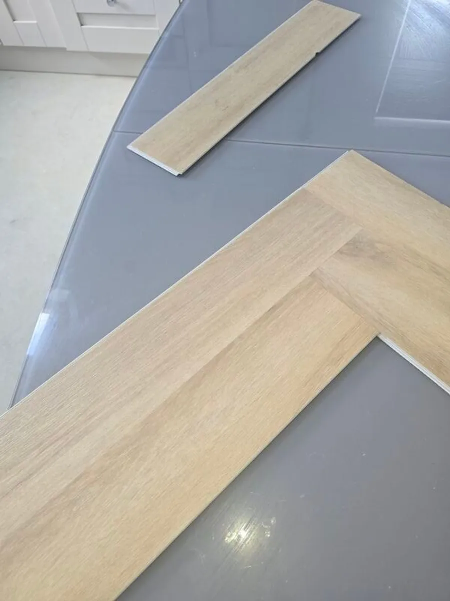 TC Matthews SPC Light Oak Herringbone flooring - Image 3