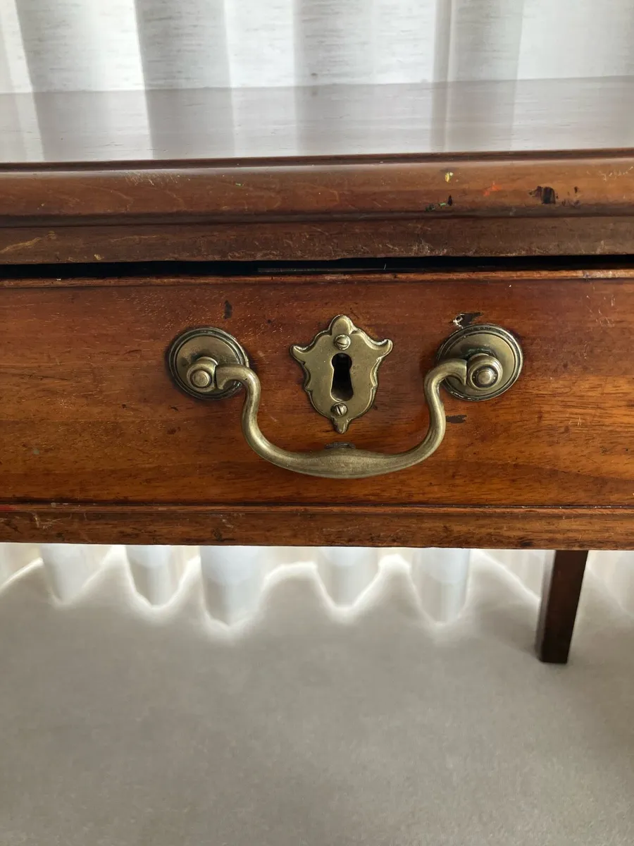 Antique mahogany library table - Image 2