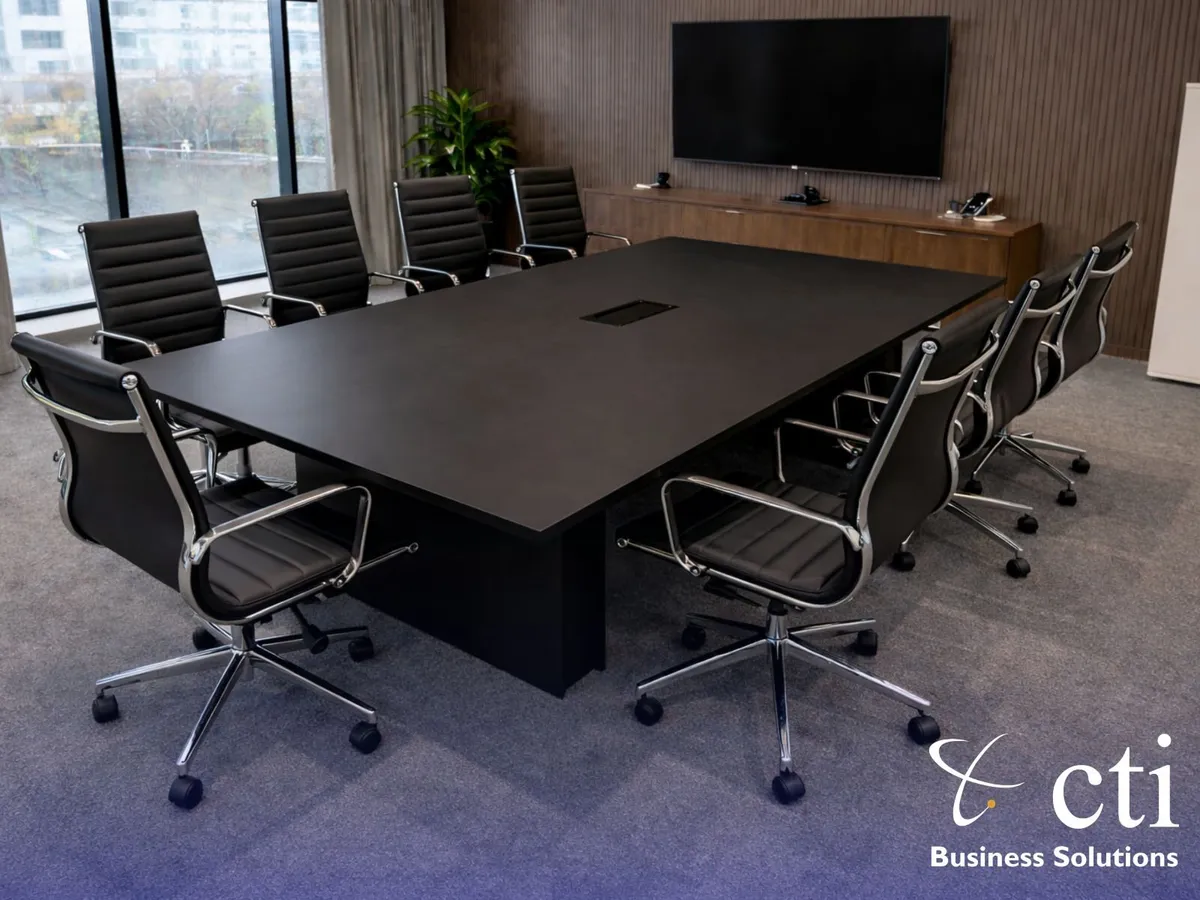 Parnell Black 2.4mtr Boardroom Table - NEW - Image 2
