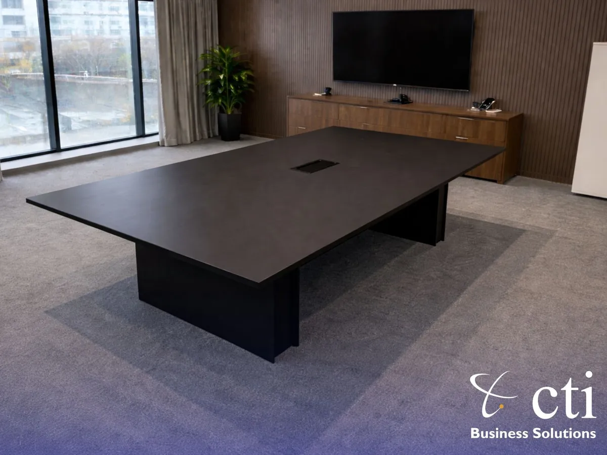 Parnell Black 2.4mtr Boardroom Table - NEW - Image 1