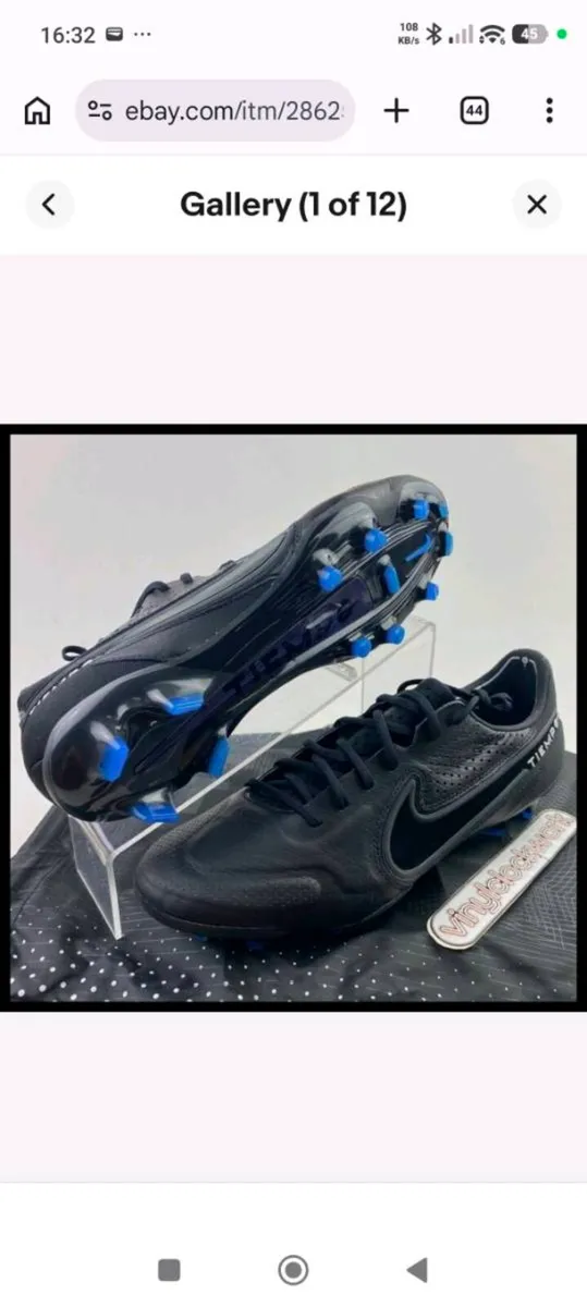 Nike Tiempo Legend 9 Elite FG Mens Size 9 Black - Image 1