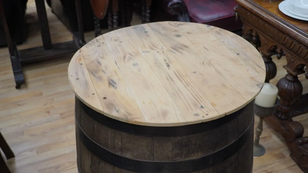 Rustic Barrel Bistro Table - Image 2