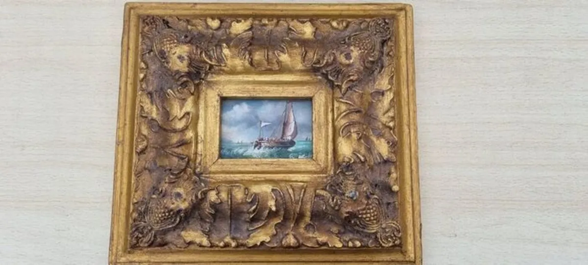Vintage miniature of a sailing ship - Image 2