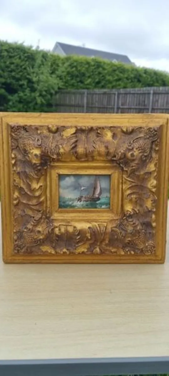 Vintage miniature of a sailing ship - Image 1