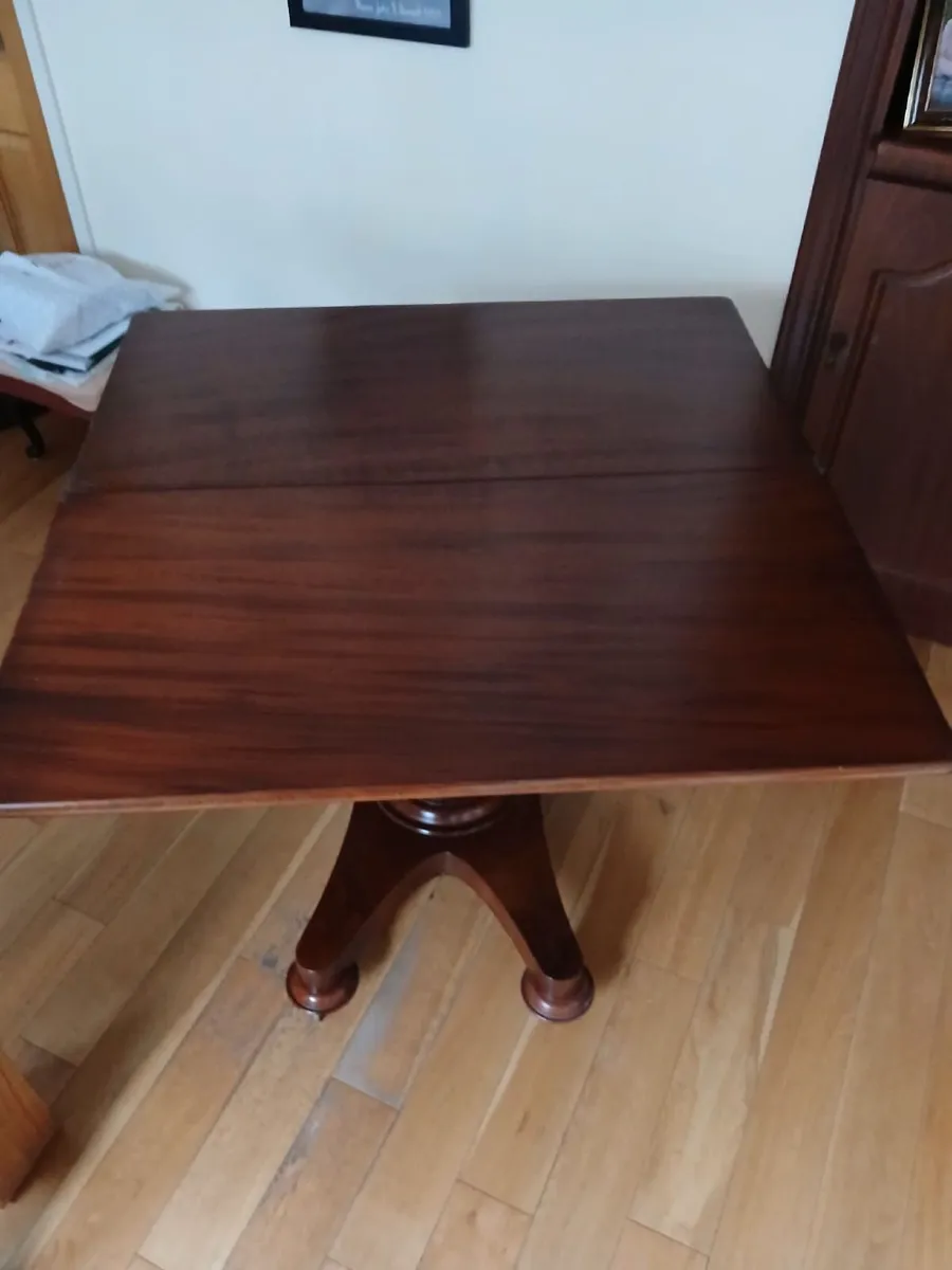 Solid Mahogany Card Table - Image 3