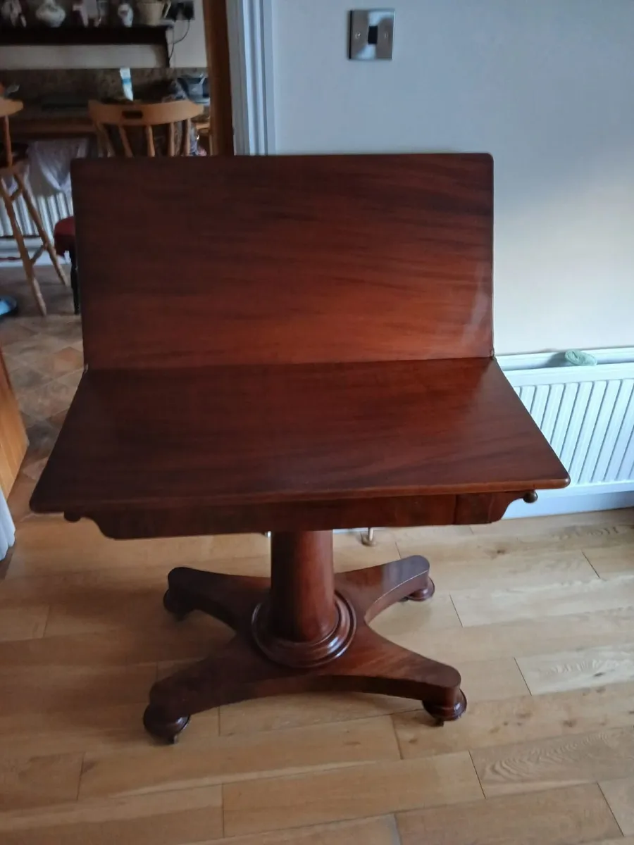 Solid Mahogany Card Table - Image 4