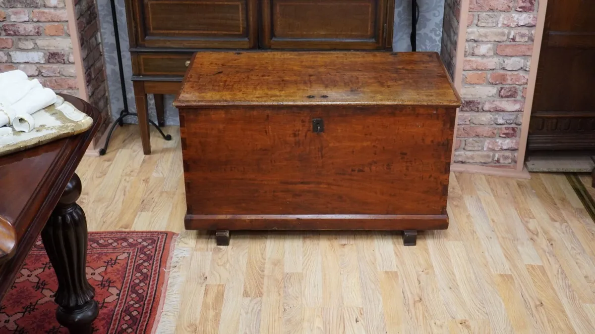 19th Century Cherry Wood Blanket Chest - Image 1