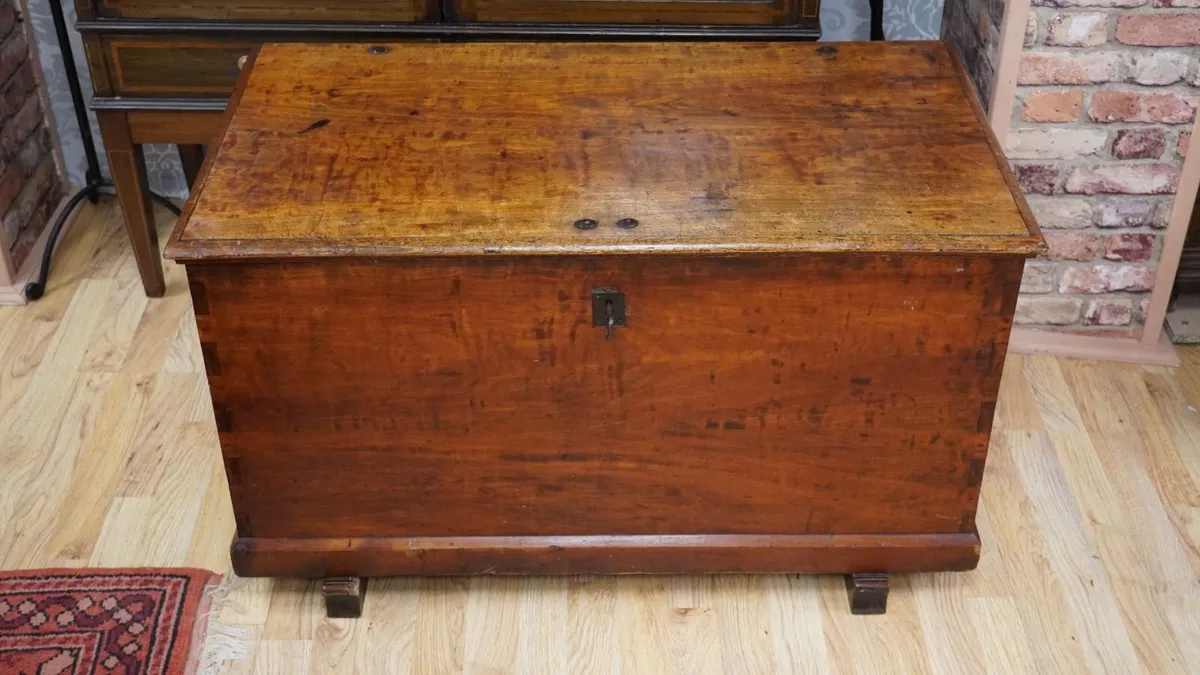 19th Century Cherry Wood Blanket Chest - Image 2
