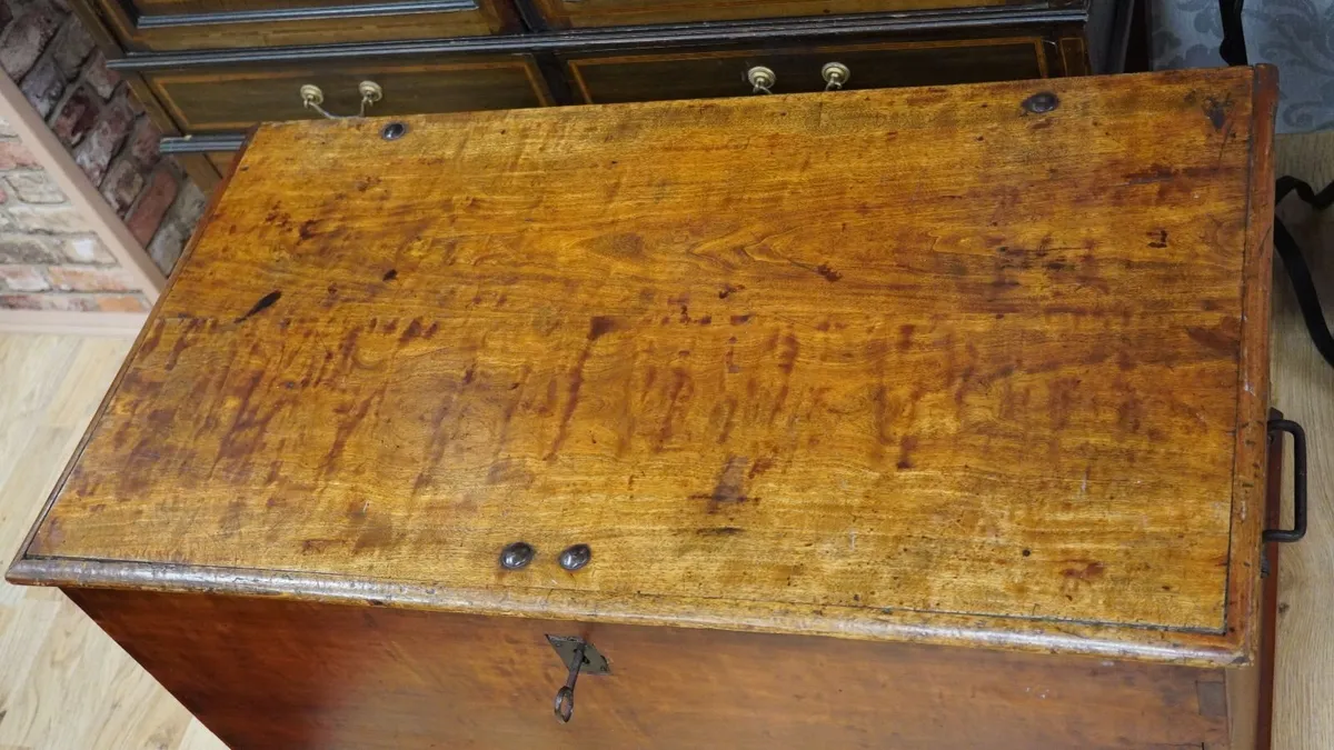 19th Century Cherry Wood Blanket Chest - Image 3