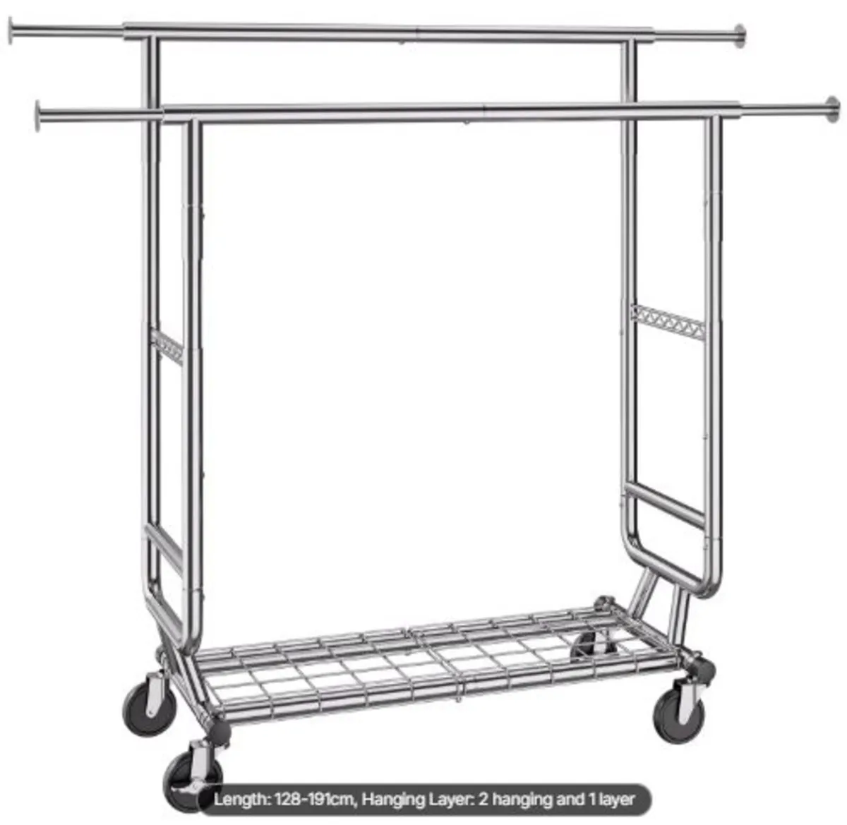 Heavy Duty Clothes Rack, Double Hanging Rod Cloth - Image 2