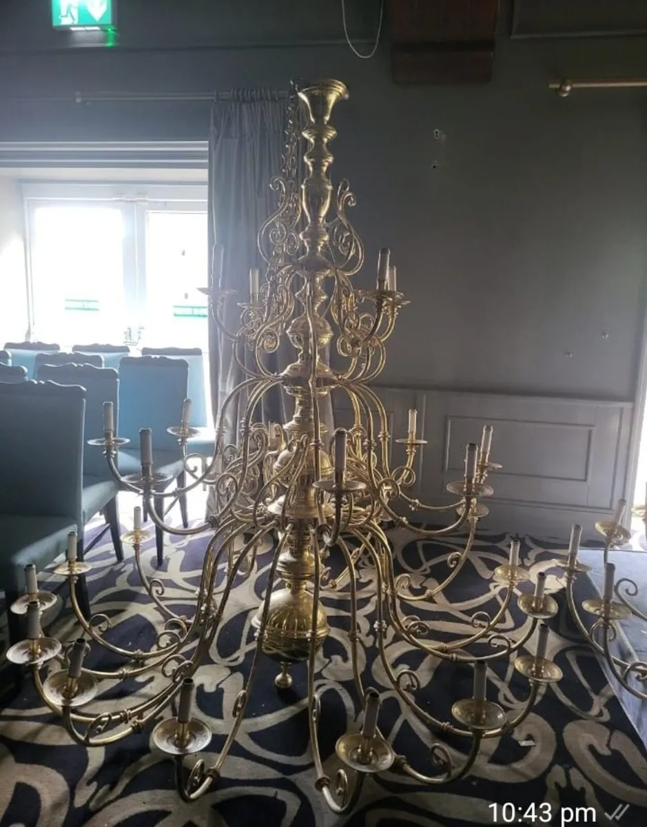 2 x Brass Chandelier light Fittings - Image 1