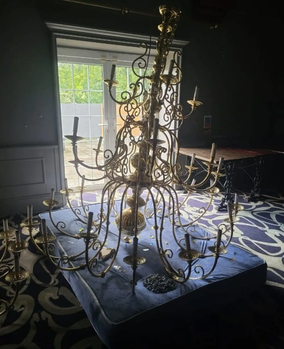 2 x Brass Chandelier light Fittings - Image 2