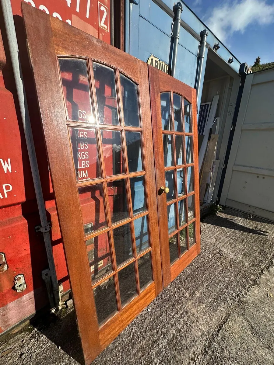 Solid teak double door - good condition - Image 2