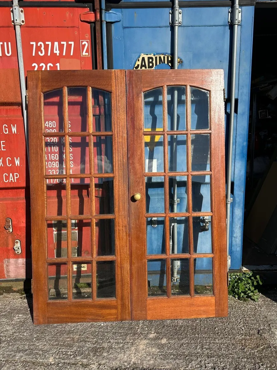 Solid teak double door - good condition - Image 1