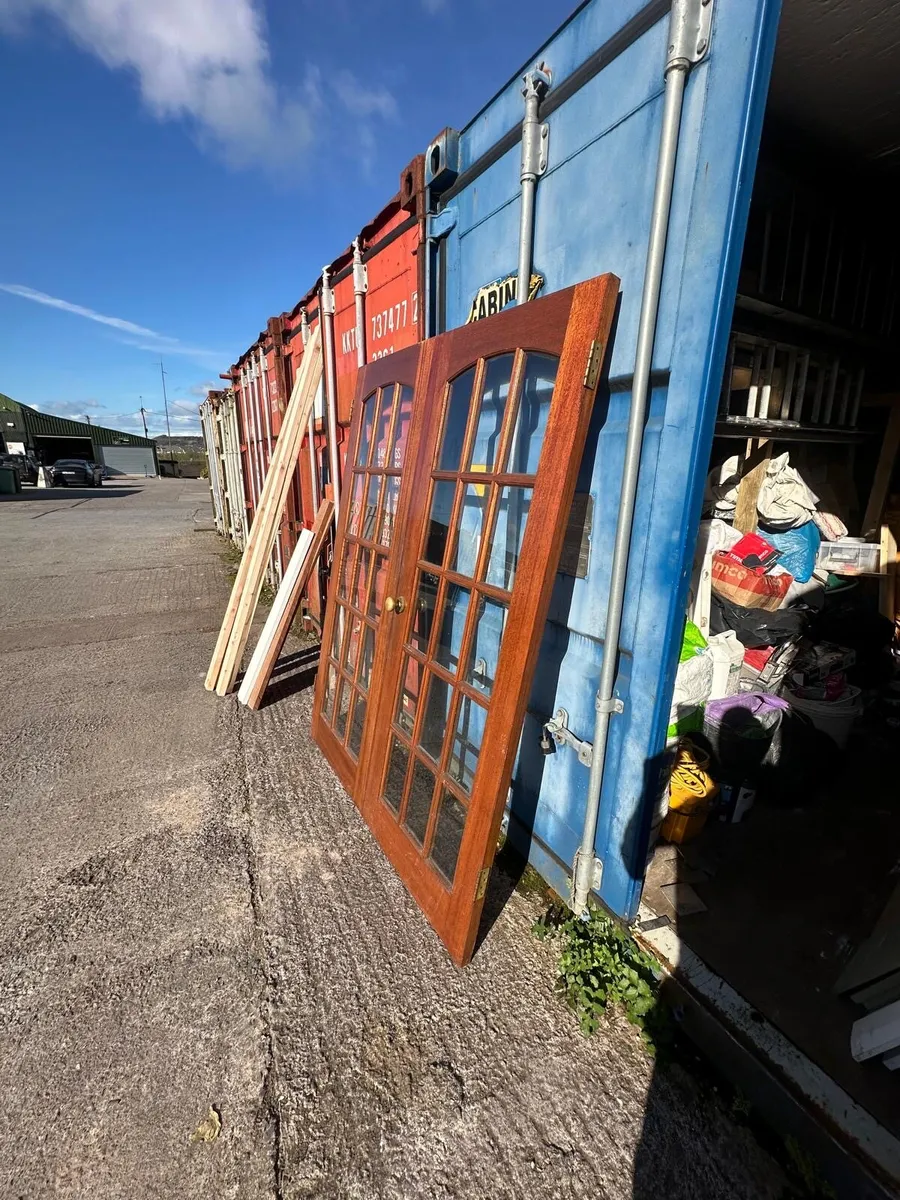 Solid teak double door - good condition - Image 4