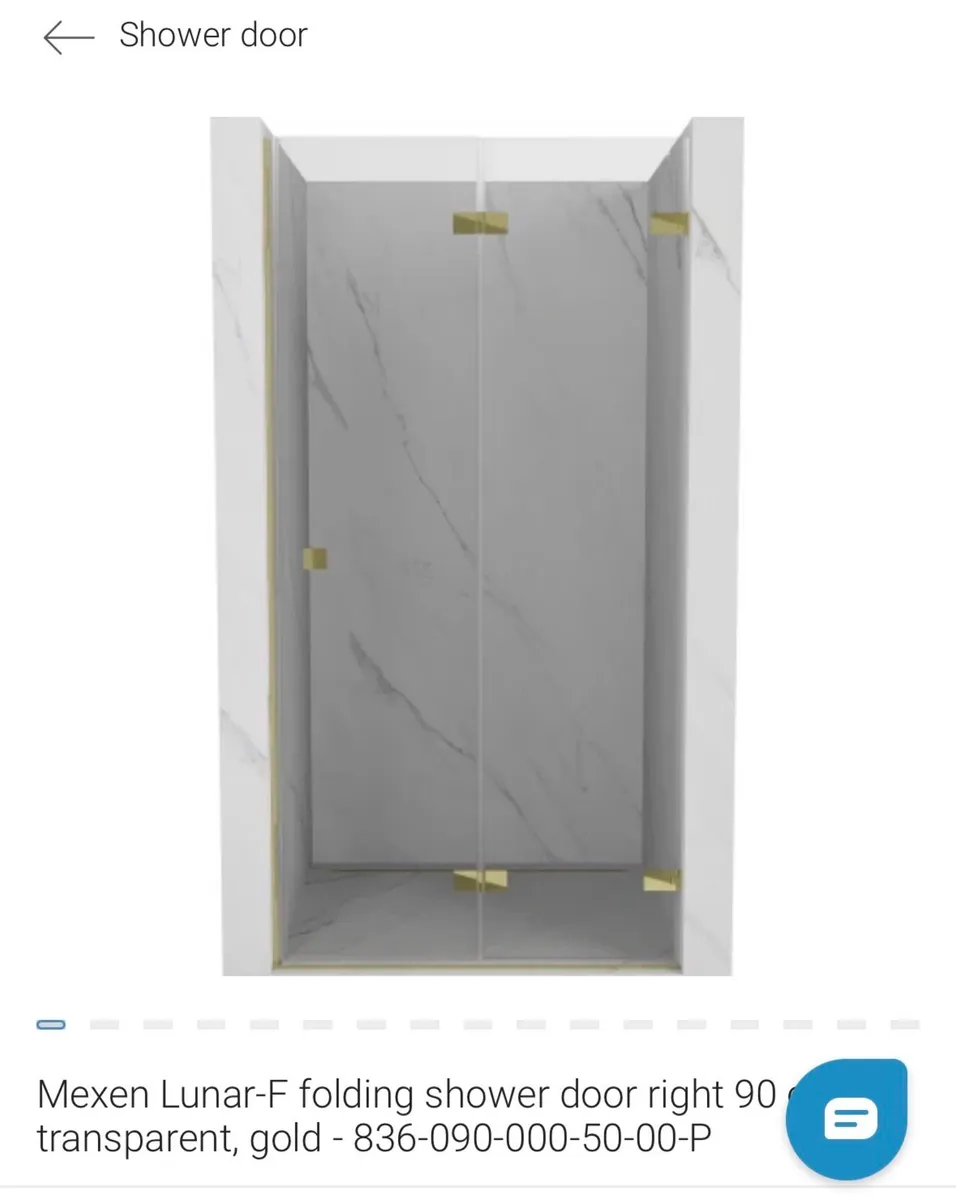 Brand new Gold shower door in box - Image 1