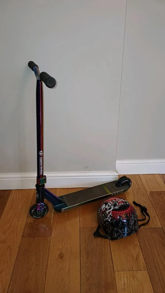 Longway Stunt Scooter and helmet - Image 1