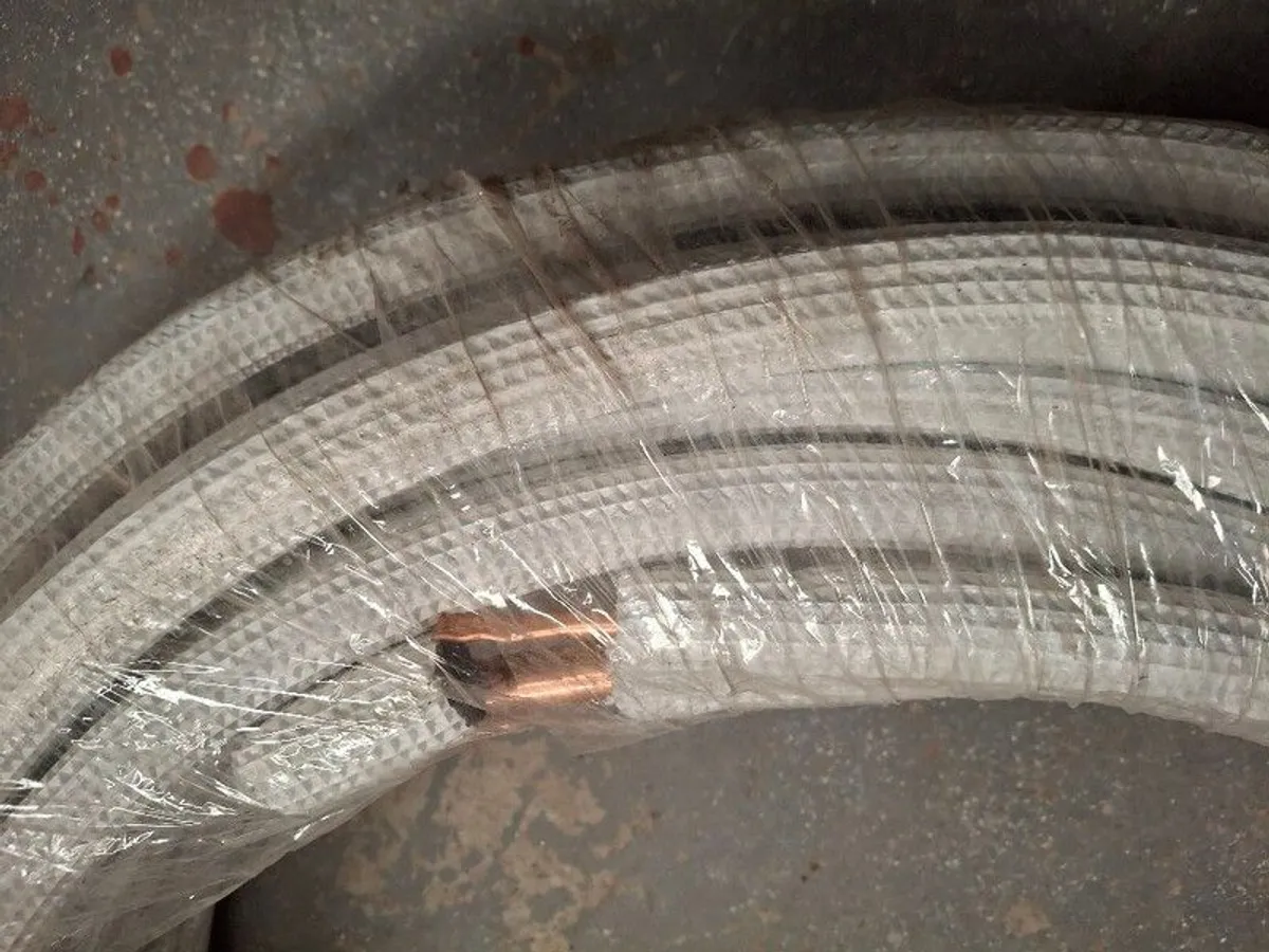 Refrigerant Line Copper Pipe 1/4" + 5/8" - Image 2