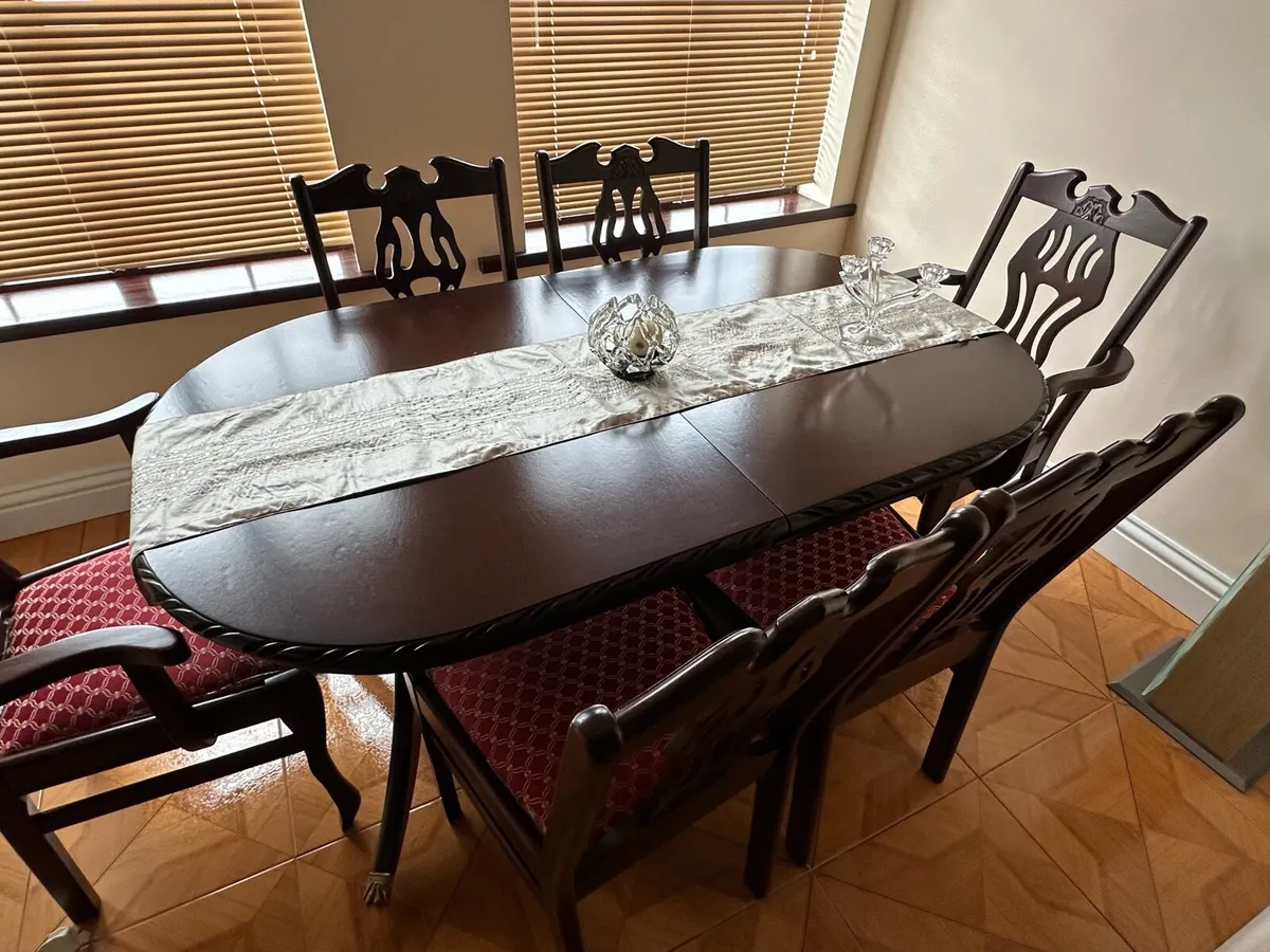 Rosewood table and chairs (6) - Image 1