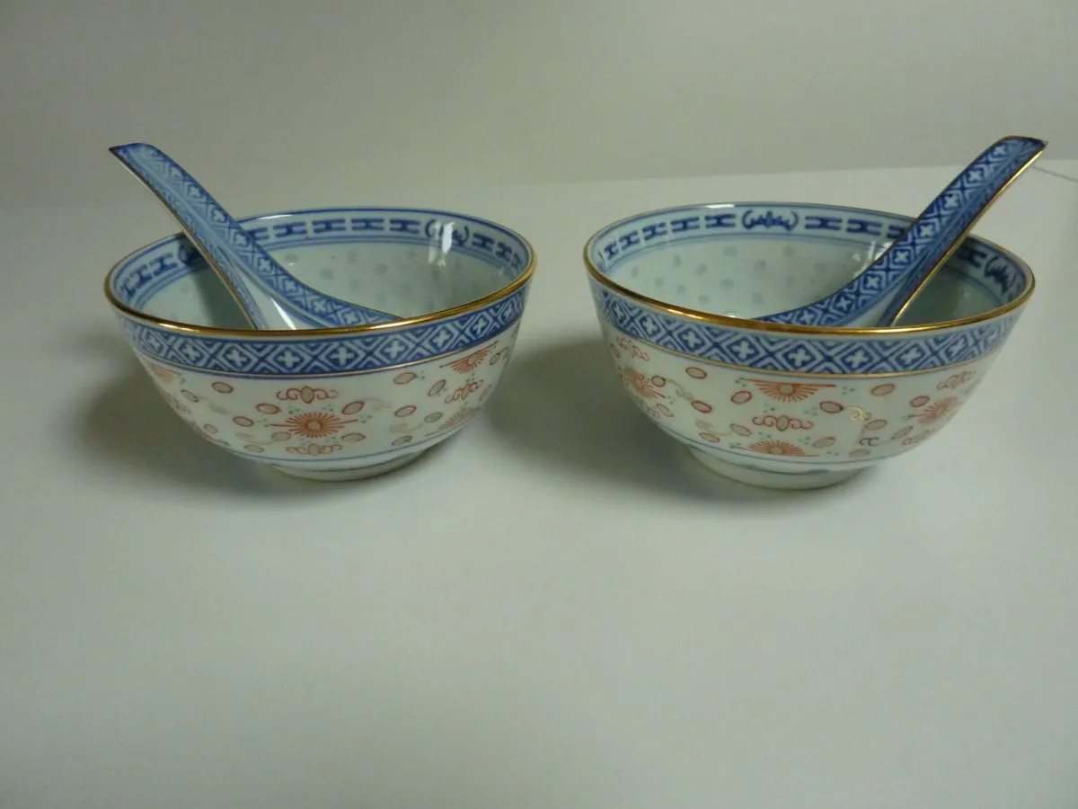 Vintage Chinese rice/ soup bowl sets - Image 2