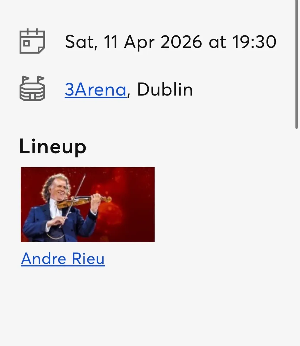 2 fabulous Andre Rieu Tickets - Image 3