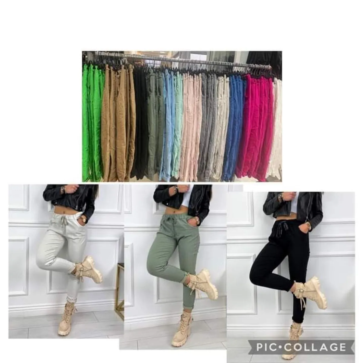 ladies italian stretch trousers 10/16 - Image 2