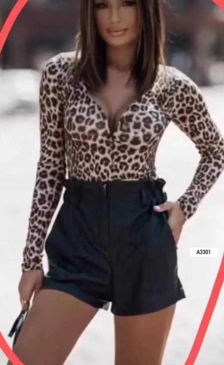 Laser cut leopard top XS-M - Image 1