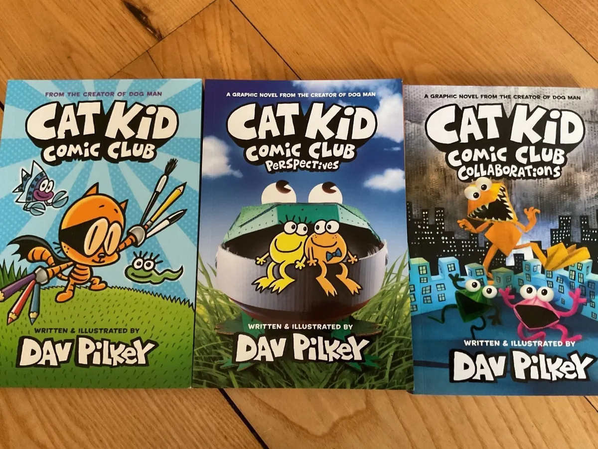 Cat Kid by David Pilkey books x 3