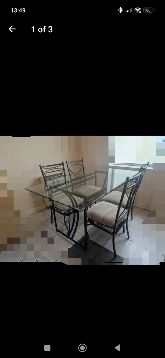 Glass and iron table - Image 1