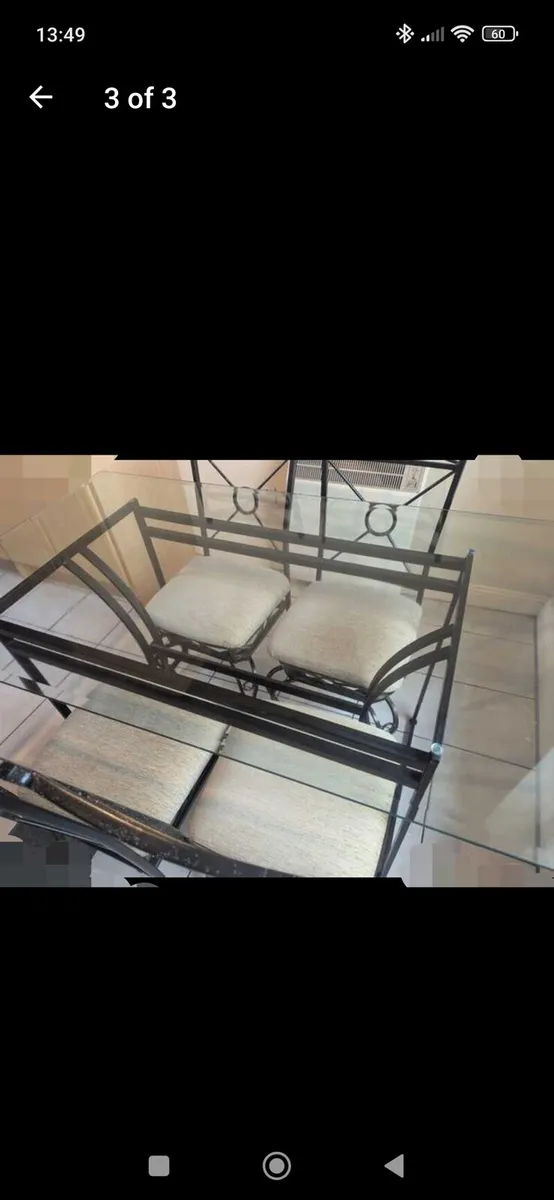 Glass and iron table - Image 4