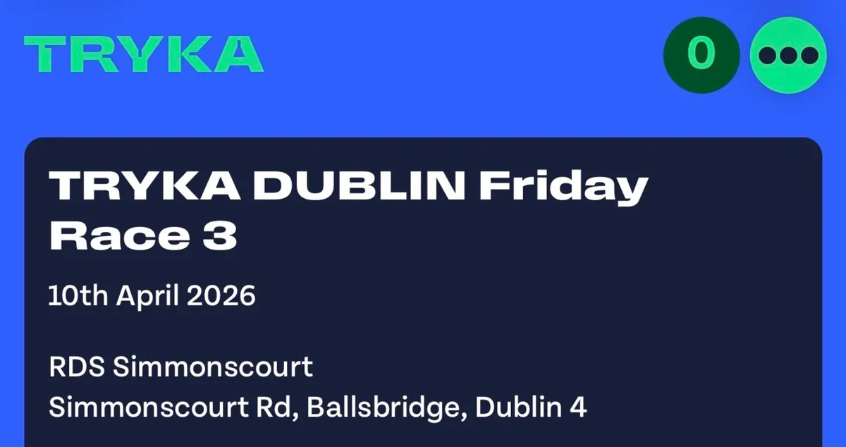 Tryka Mens Open 800 Ticket - Friday 10th April