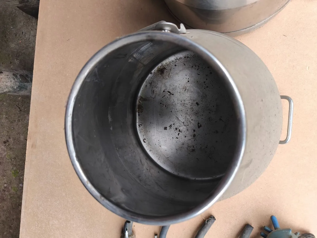 2 Stainless Steel Milking Buckets - Image 3