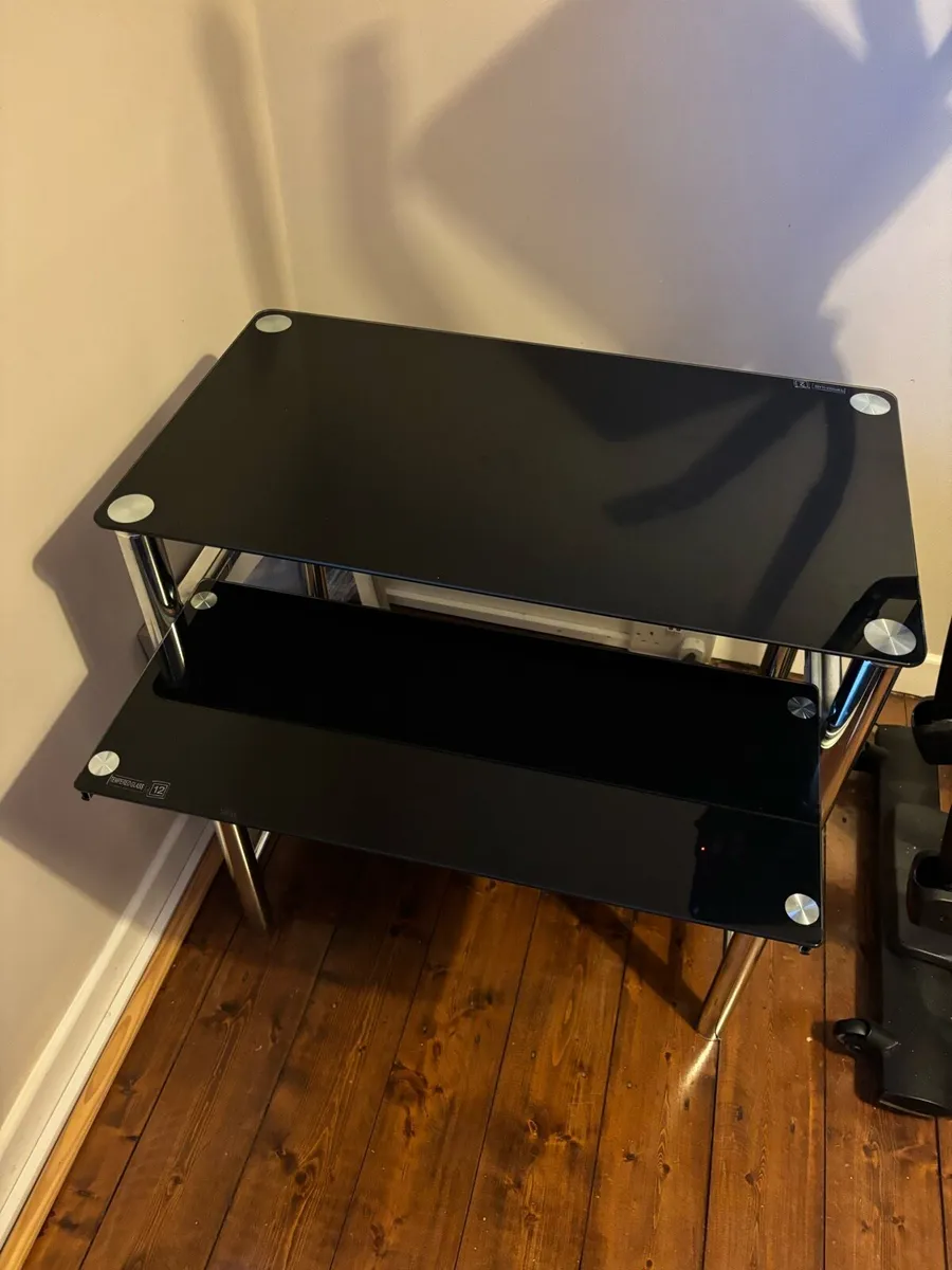 Computer desk glass black - Image 1