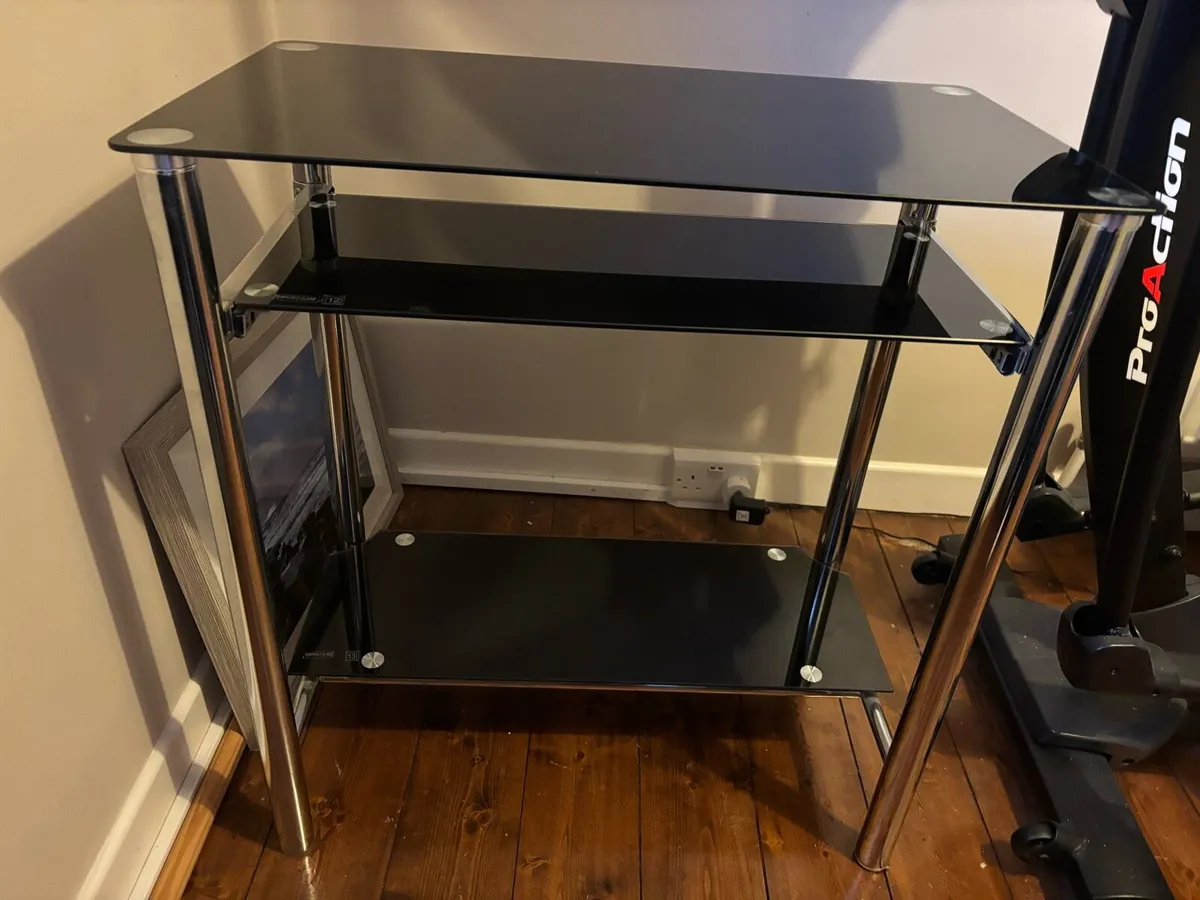 Computer desk glass black - Image 2