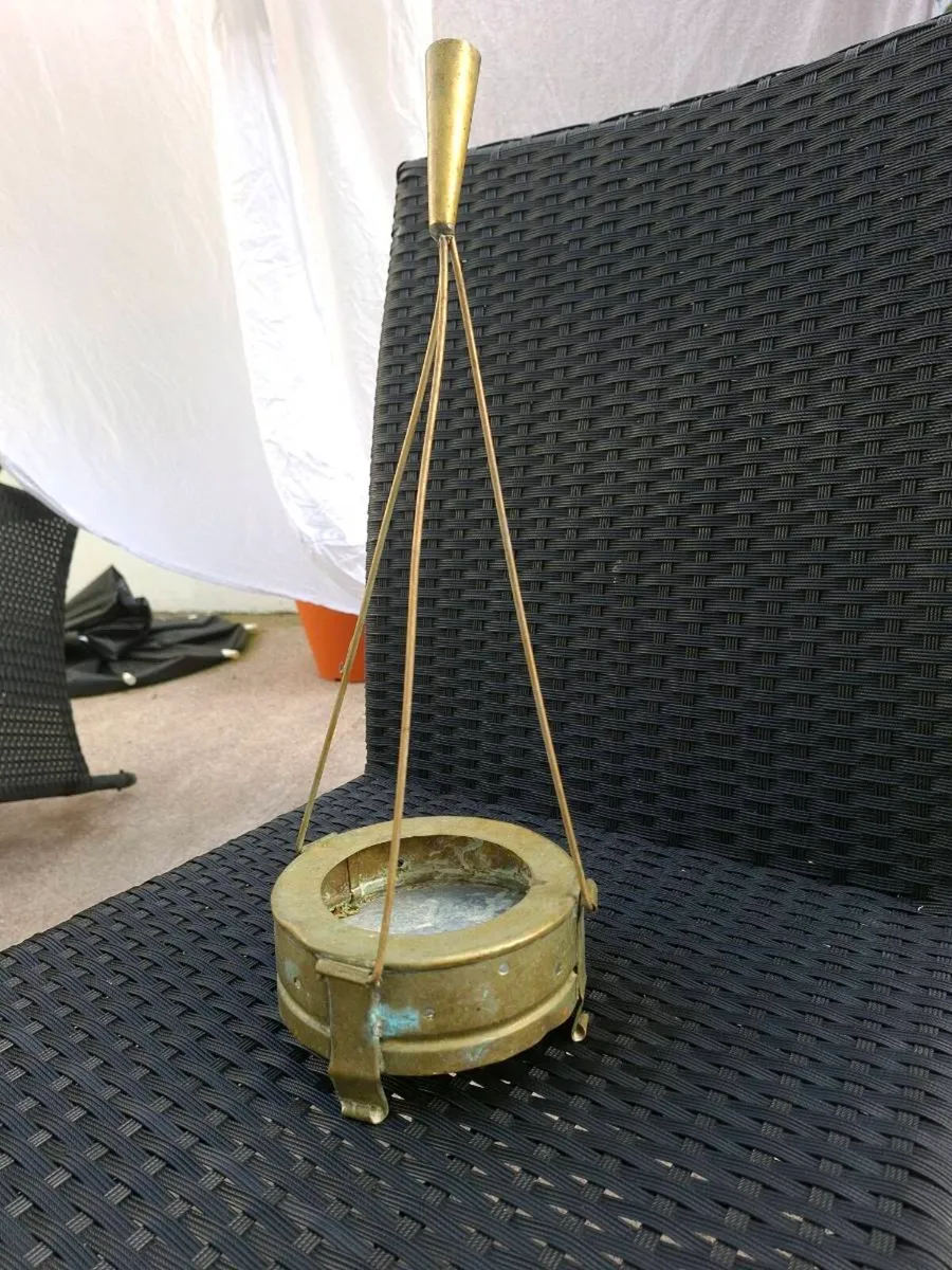 Vintage Brass Beduin Dallah Coffee pot warmer - Image 1