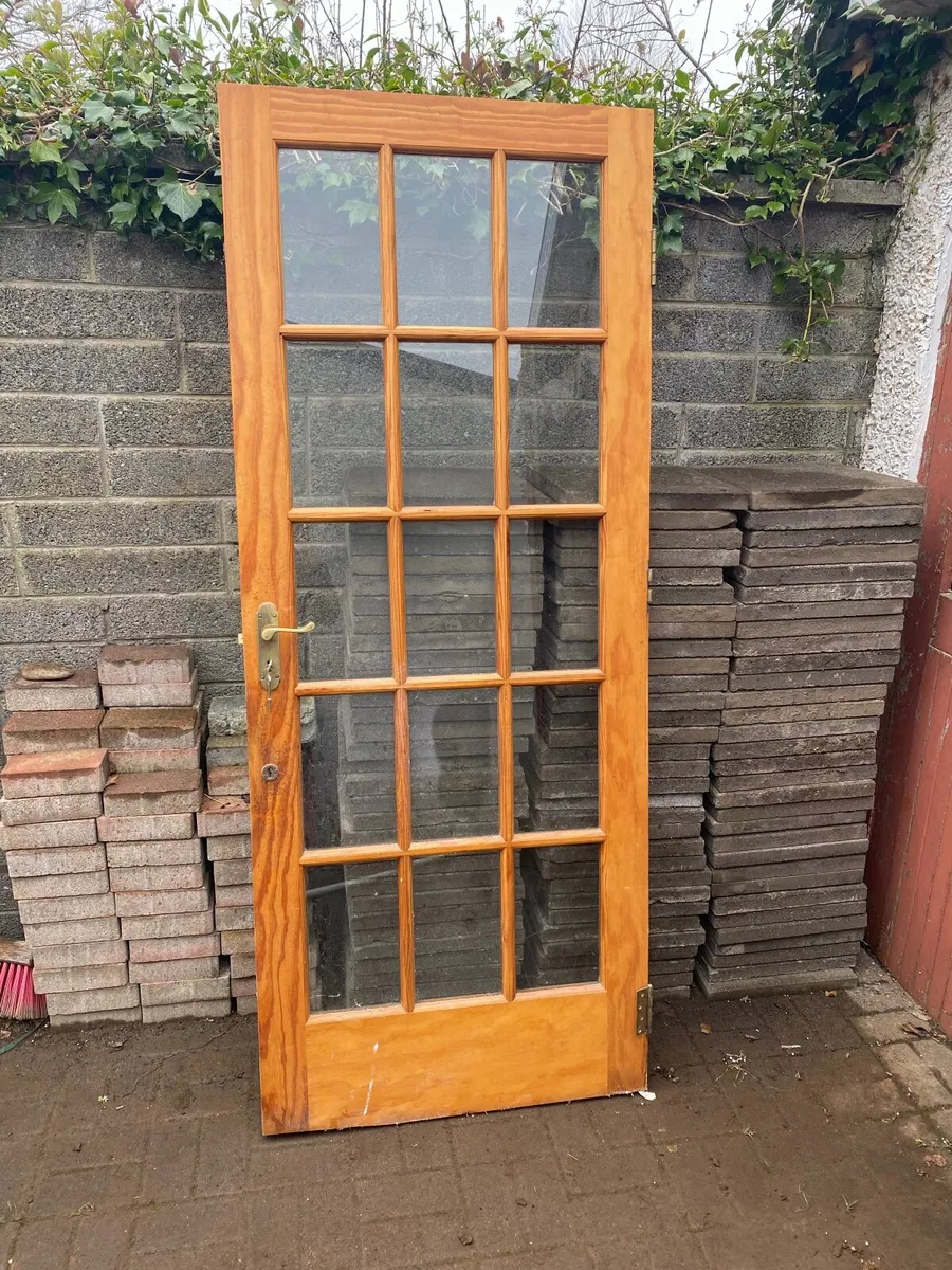 Wooden door with glass