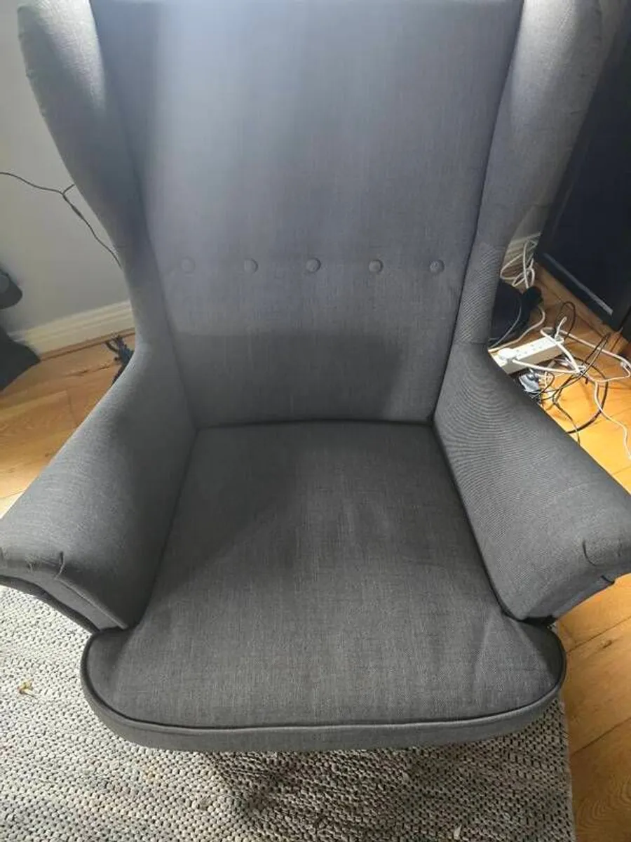 Ikea Strandmon armchair and footstool - Image 3