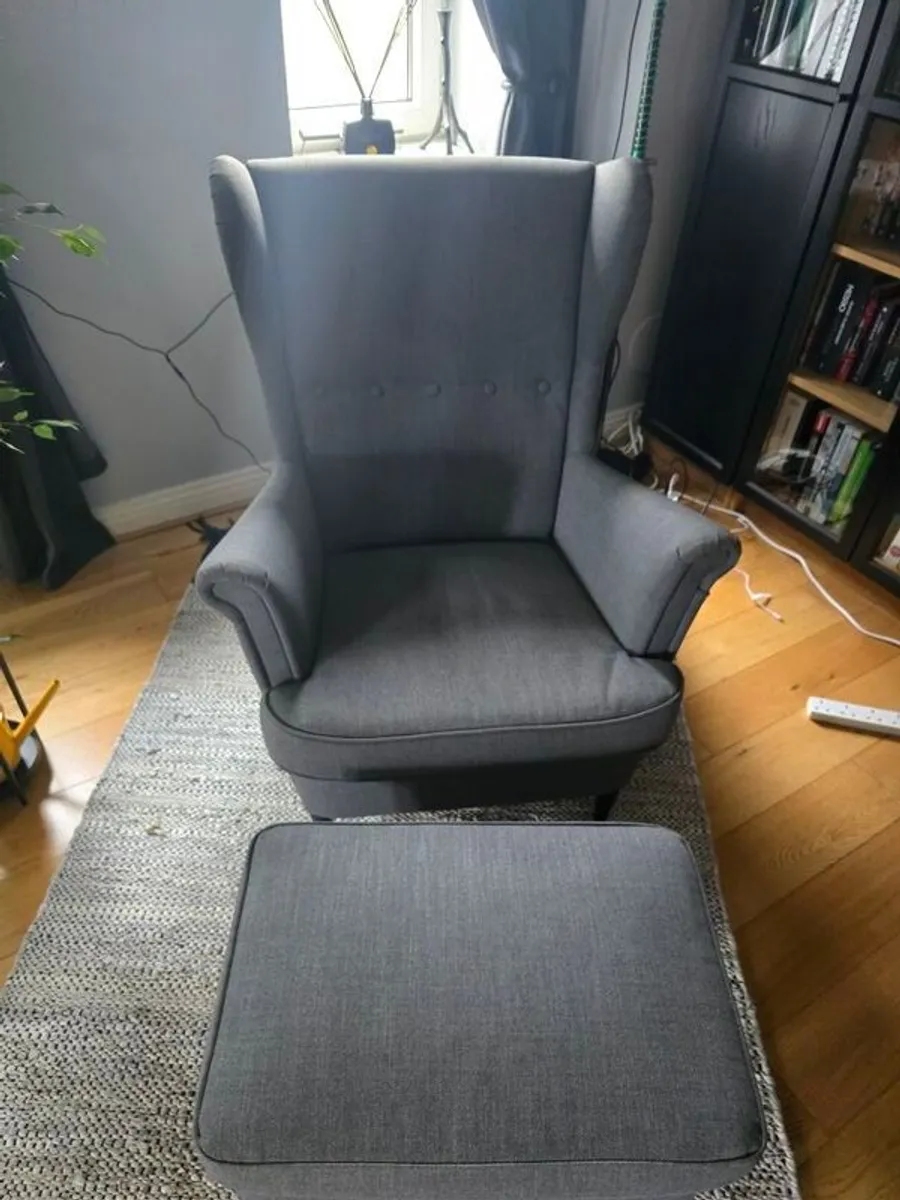 Ikea Strandmon armchair and footstool - Image 1