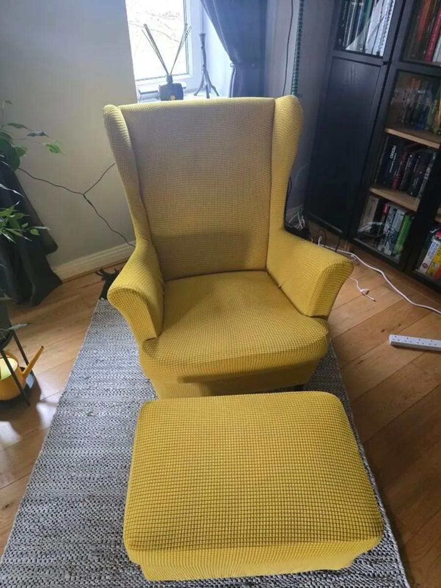 Ikea Strandmon armchair and footstool - Image 2