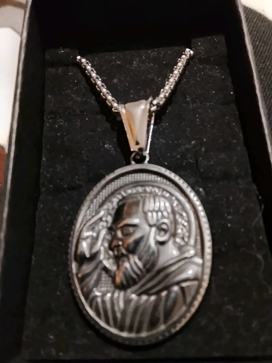 Silver St Padre Pio Pendant - Image 1