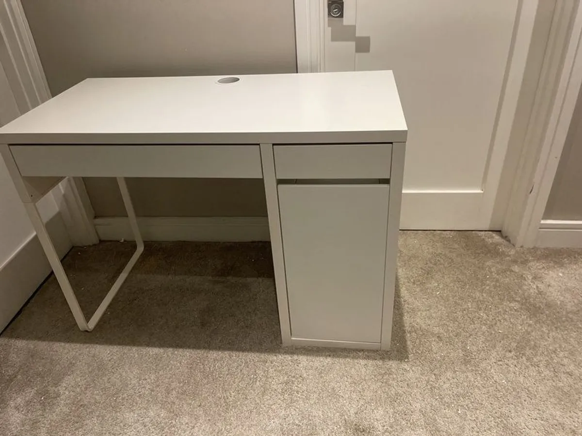 ikea  white desk with drawers and shelves - Image 1